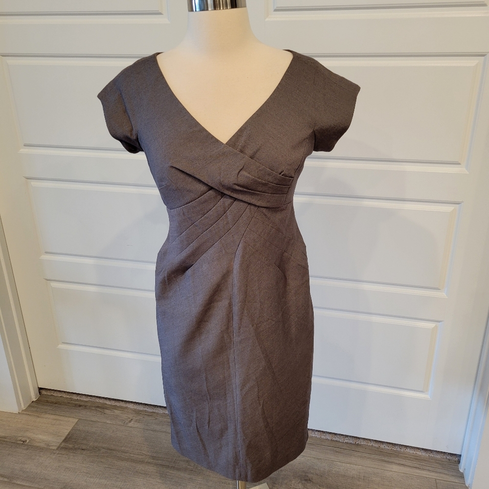 MICHAEL KORS Charcoal Gray Cap Sleeve Column Dress SIZE 4